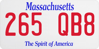 MA license plate 265QB8