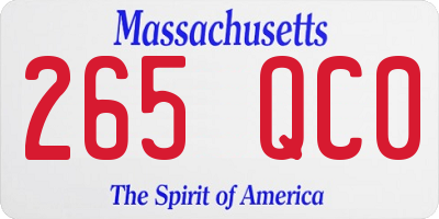 MA license plate 265QC0