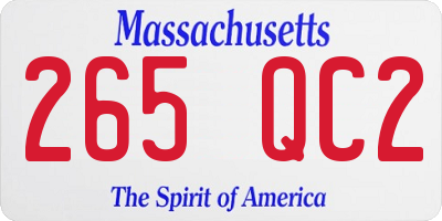 MA license plate 265QC2