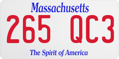 MA license plate 265QC3