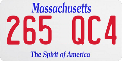 MA license plate 265QC4