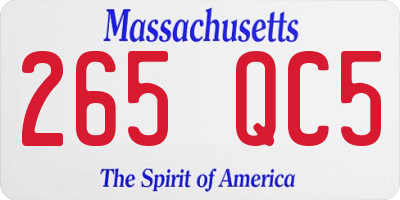 MA license plate 265QC5