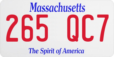 MA license plate 265QC7