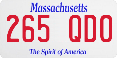 MA license plate 265QD0