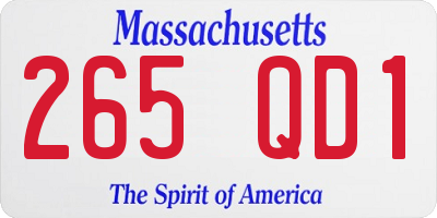 MA license plate 265QD1