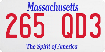 MA license plate 265QD3