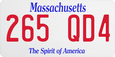 MA license plate 265QD4