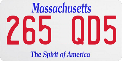 MA license plate 265QD5