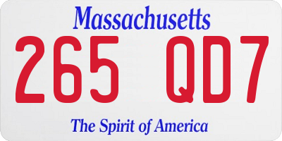 MA license plate 265QD7