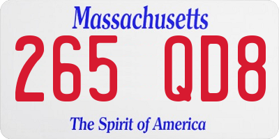 MA license plate 265QD8