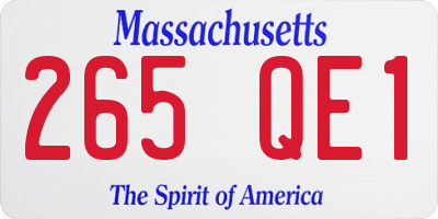 MA license plate 265QE1