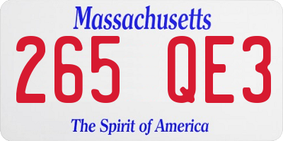MA license plate 265QE3