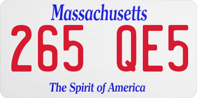 MA license plate 265QE5