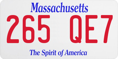 MA license plate 265QE7