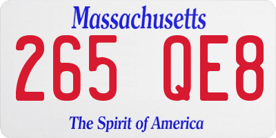MA license plate 265QE8