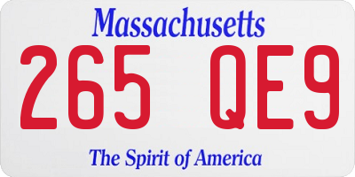 MA license plate 265QE9