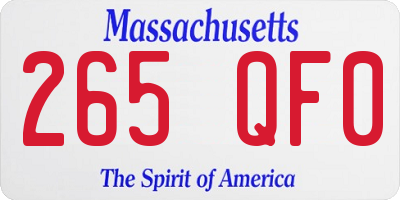 MA license plate 265QF0