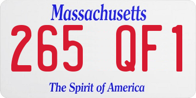 MA license plate 265QF1