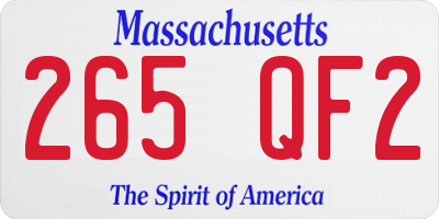 MA license plate 265QF2