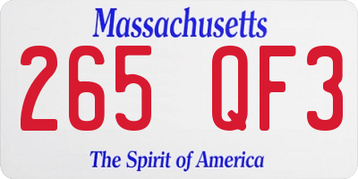 MA license plate 265QF3