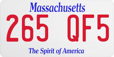MA license plate 265QF5