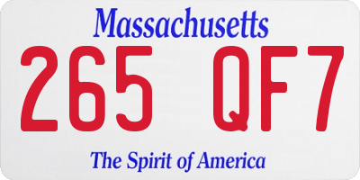 MA license plate 265QF7