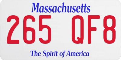 MA license plate 265QF8