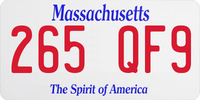 MA license plate 265QF9