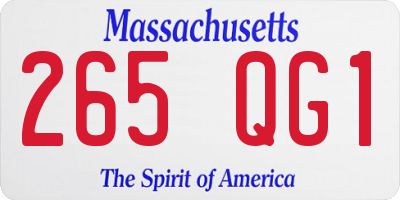 MA license plate 265QG1