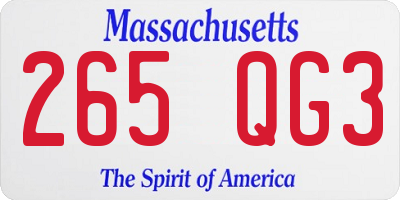 MA license plate 265QG3