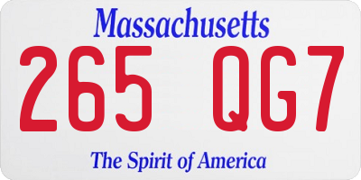MA license plate 265QG7