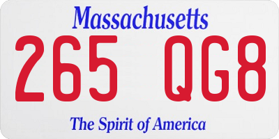 MA license plate 265QG8