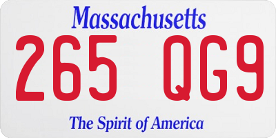 MA license plate 265QG9