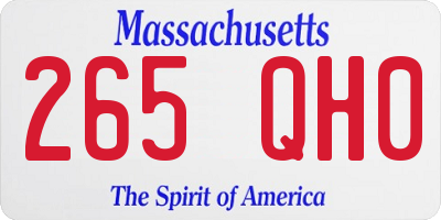 MA license plate 265QH0