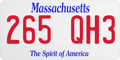 MA license plate 265QH3