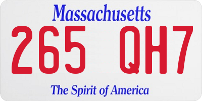 MA license plate 265QH7