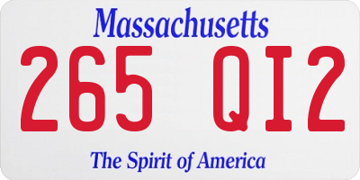 MA license plate 265QI2