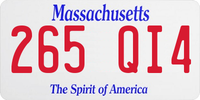 MA license plate 265QI4