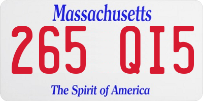 MA license plate 265QI5