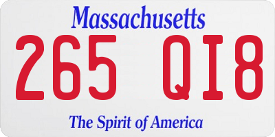 MA license plate 265QI8