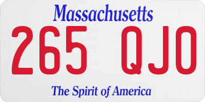 MA license plate 265QJ0