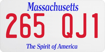 MA license plate 265QJ1
