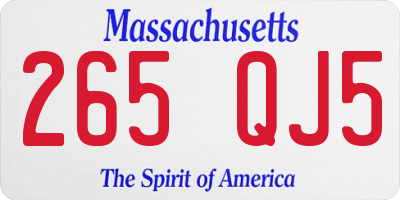 MA license plate 265QJ5