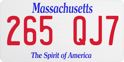 MA license plate 265QJ7