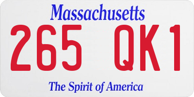 MA license plate 265QK1