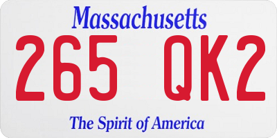 MA license plate 265QK2