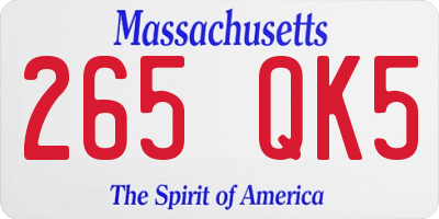 MA license plate 265QK5