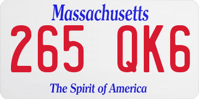 MA license plate 265QK6