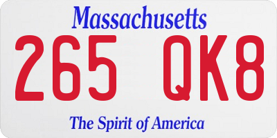MA license plate 265QK8