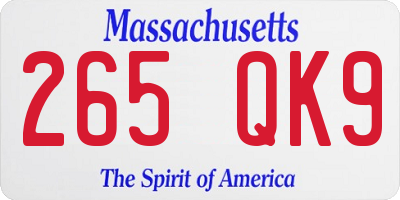 MA license plate 265QK9